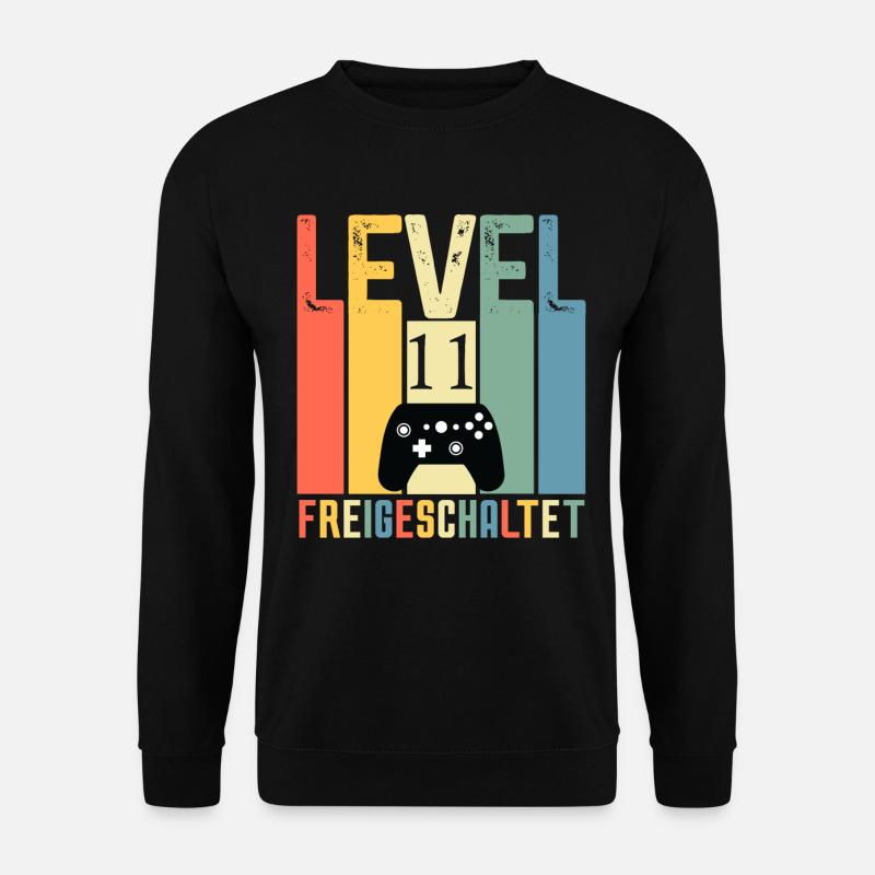 Level 11 ist freigeschaltet Geburtstag 11 Jahre - Unisex Pullover - Schwarz