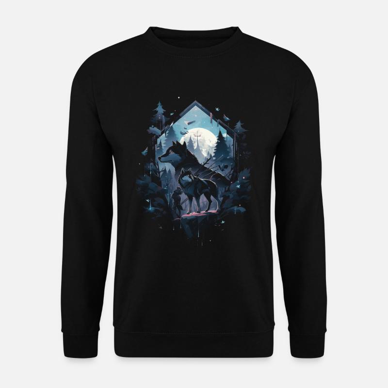 Majestic Wolf Wolves - Unisex Sweatshirt - black