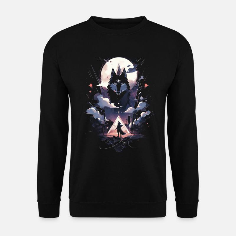 Wolf Digital Artwork Animal - Unisex Sweatshirt - black