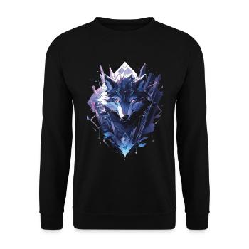 Majestic Wolf Wolves - Unisex Sweatshirt - black - Front - Alina (178cm) & Michal (187cm)