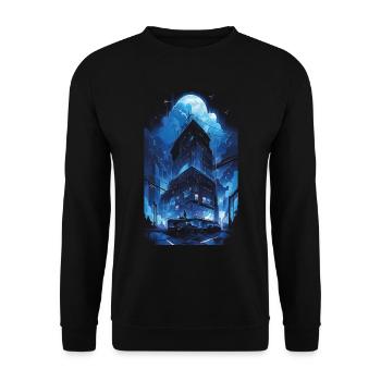 Cyberpunk Manga Kyoto Glitch - Sweat-shirt Unisexe - noir - Devant - Alina (178cm) & Michal (187cm)