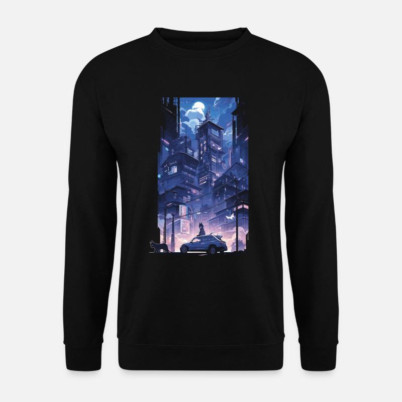 Cyberpunk Manga Kyoto Glitch - Unisex Pullover - Schwarz