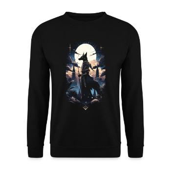 Anubis God Gaming Egyptian - Unisex Sweatshirt - black - Front - Alina (178cm) & Michal (187cm)