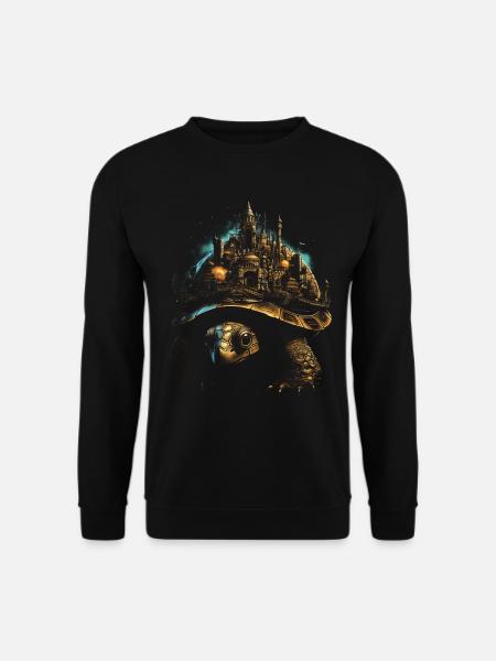 Steampunk Fantasy City Turtle - Unisex Sweatshirt - black