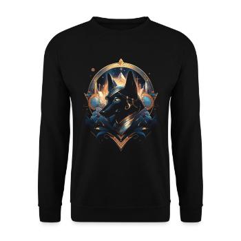 Anubis God Gaming Egyptian - Unisex Sweatshirt - black - Front - Alina (178cm) & Michal (187cm)