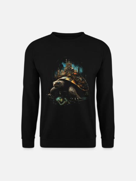 Steampunk Fantasy City Turtle - Unisex Sweatshirt - black