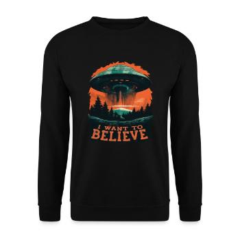 Fuel the feeling I want to believe design - Unisex Sweatshirt - black - Front - Alina (178cm) & Michal (187cm)