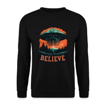 Alimenter le sentiment que je veux croire au design - Sweat-shirt Unisexe - noir - Devant - Alina (178cm) & Michal (187cm)