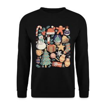 Christmas - Unisex Sweatshirt - black - Front - Alina (178cm) & Michal (187cm)