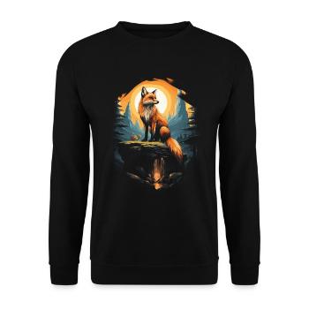 Paysage de renard Amoureux du renard - Sweat-shirt Unisexe - noir - Devant - Alina (178cm) & Michal (187cm)