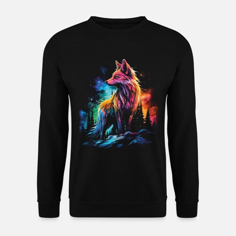 Fox Foxes Fantasy Illustration - Unisex Sweatshirt - black