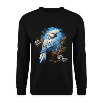 Plumes de perroquet tropical oiseau majestueux - Sweat-shirt Unisexe - noir - Devant - Alina (178cm) & Michal (187cm)