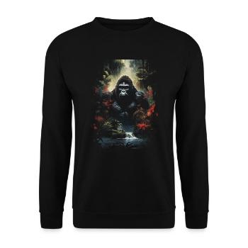 Gorille, Wilderness, Primate, Nature, Singe - Sweat-shirt Unisexe - noir - Devant - Alina (178cm) & Michal (187cm)