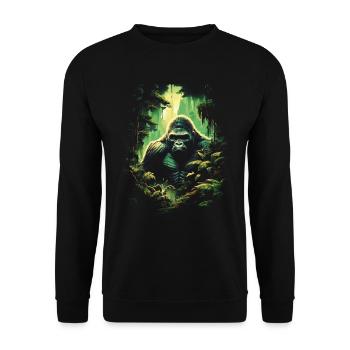 Gorille Oeuvre Nature Animal - Sweat-shirt Unisexe - noir - Devant - Alina (178cm) & Michal (187cm)