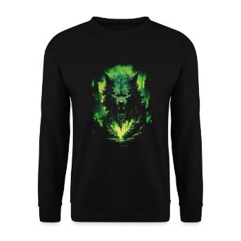 Fantasy Wolf Werewolf Horror Sword Supernatural - Unisex Sweatshirt - black - Front - Alina (178cm) & Michal (187cm)