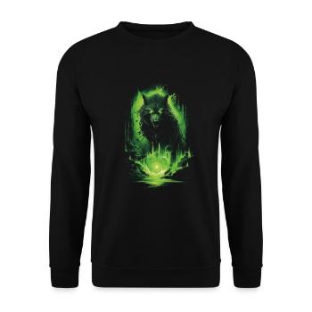 Fantasy Wolf Werewolf Horror Sword Supernatural - Unisex Sweatshirt - black - Front - Alina (178cm) & Michal (187cm)