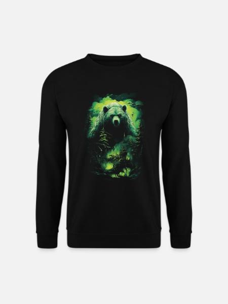 Fantasy Bär Braunbär Monster Verwunschen Mythisch - Unisex Pullover - Schwarz