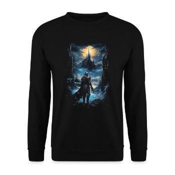Fantasy Knight Castle Magic Fairy Tale Mythical Gothic - Unisex Sweatshirt - black - Front - Alina (178cm) & Michal (187cm)