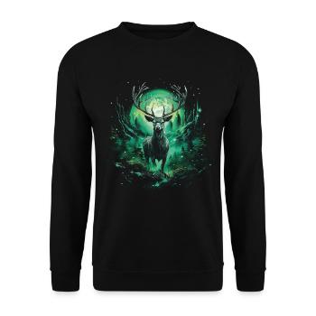 Fantasy cerf château magique elfique désert Fable - Sweat-shirt Unisexe - noir - Devant - Alina (178cm) & Michal (187cm)
