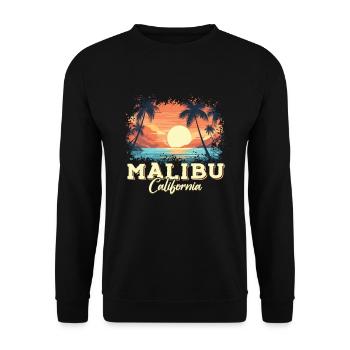 70 ' s 80 ' s dans la ville californienne de Malibu - Sweat-shirt Unisexe - noir - Devant - Alina (178cm) & Michal (187cm)