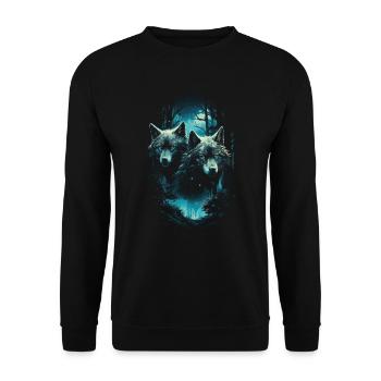 Fantasy Wolf Magic Pack Mystérieux - Sweat-shirt Unisexe - noir - Devant - Alina (178cm) & Michal (187cm)
