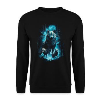 Fantasy Wolf Magic Pack Mystérieux - Sweat-shirt Unisexe - noir - Devant - Alina (178cm) & Michal (187cm)