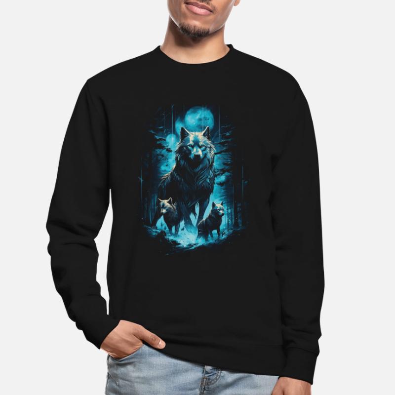Fantasy Wolf Magic Pack Mysterious Unisex Sweatshirt