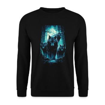 Fantasy Wolf Magic Pack Mystérieux - Sweat-shirt Unisexe - noir - Devant - Alina (178cm) & Michal (187cm)