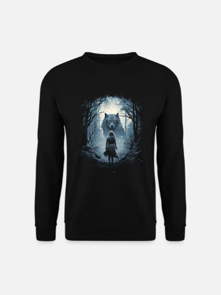 Loup et femme Fantasy oeuvre mythologie - Sweat-shirt Unisexe - noir