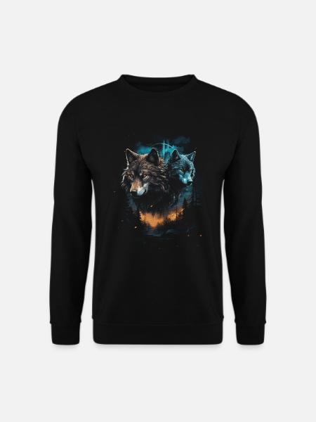 Dunkle Kunst Wolf Wald Mythisch - Unisex Pullover - Schwarz