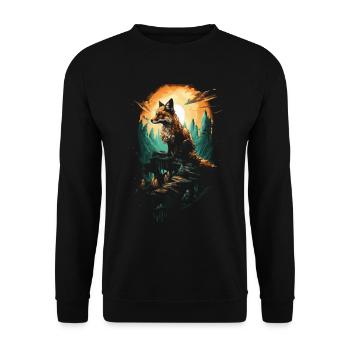 Art de l’amant du renard - Sweat-shirt Unisexe - noir - Devant - Alina (178cm) & Michal (187cm)