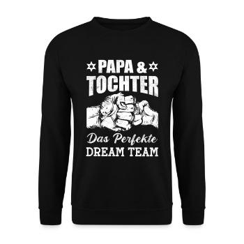 Papa und Tochter das perfekte Team Vater Tochter - Unisex Pullover - Schwarz - Vorne - Alina (178cm) & Michal (187cm)
