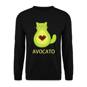 A funny avocado cat funny Avocato Cat - Unisex Sweatshirt - black - Front - Alina (178cm) & Michal (187cm)