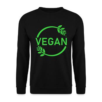 Végétalien avec des feuilles pour les végétaliens et les végétariens - Sweat-shirt Unisexe - noir - Devant - Alina (178cm) & Michal (187cm)