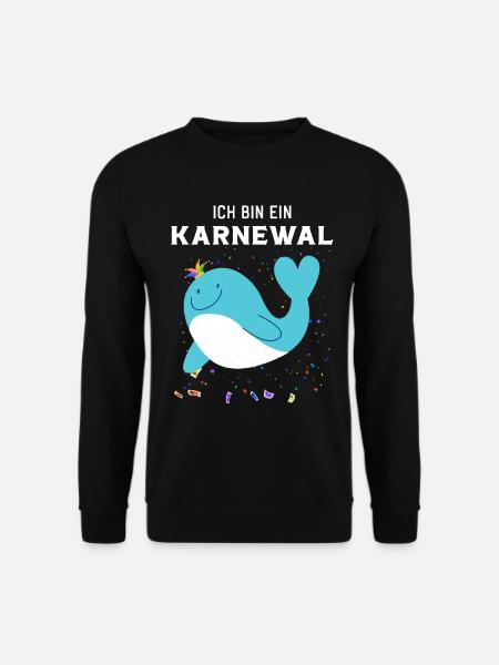 Ich bin ein Karnewal ein lustiger Karneval Wal - Unisex Pullover - Schwarz