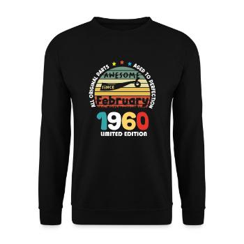 1960 Vintage Retro Jubiläum Limitierte Auflage - Unisex Pullover - Schwarz - Vorne - Alina (178cm) & Michal (187cm)