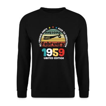 1959 vintage anniversaire rétro édition limitée - Sweat-shirt Unisexe - noir - Devant - Alina (178cm) & Michal (187cm)