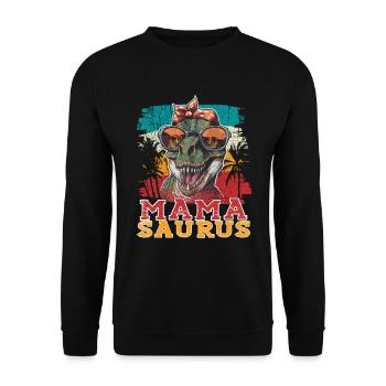 Dino Mamasaurus Mama Momsaurus T Rex - Unisex Sweatshirt - black - Front - Alina (178cm) & Michal (187cm)