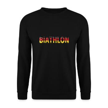 Winter Sports Biathlon with German Flag - Unisex Sweatshirt - black - Front - Alina (178cm) & Michal (187cm)