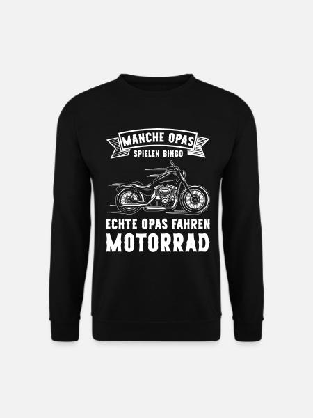 Manche Opas spielen Karten echte Opas fahren Motor - Unisex Pullover - Schwarz