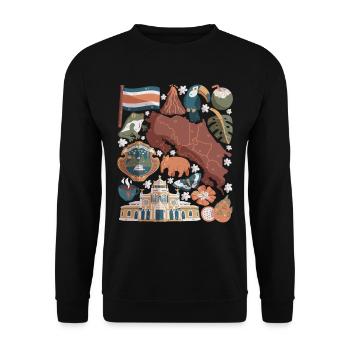 Costa Rica - Unisex Pullover - Schwarz - Vorne - Alina (178cm) & Michal (187cm)