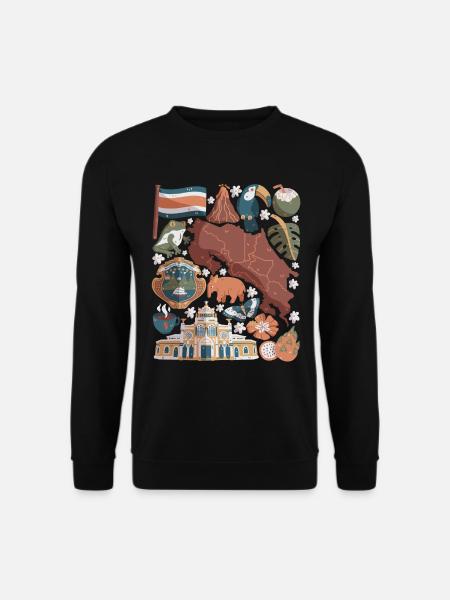 Costa Rica - Unisex Pullover - Schwarz