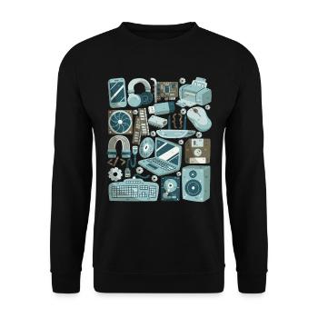 Computer - Unisex Sweatshirt - black - Front - Alina (178cm) & Michal (187cm)
