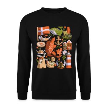 Dänemark - Unisex Pullover - Schwarz - Vorne - Alina (178cm) & Michal (187cm)