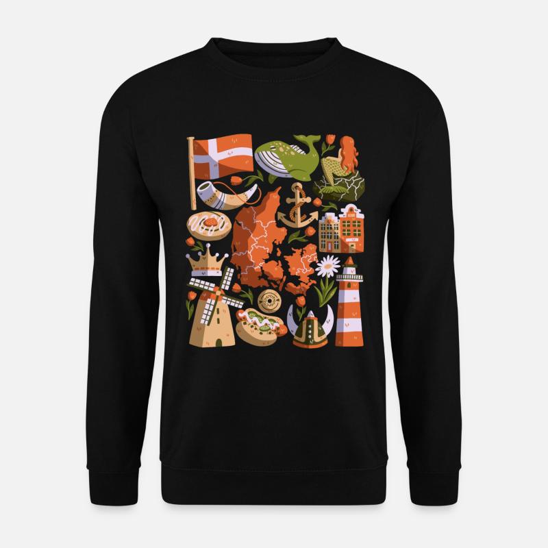 Dänemark - Unisex Pullover - Schwarz