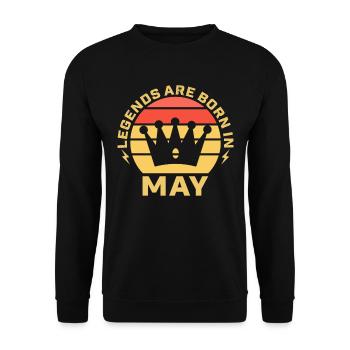 The legends are born in the month of May's birthday - Unisex Sweatshirt - black - Front - Alina (178cm) & Michal (187cm)