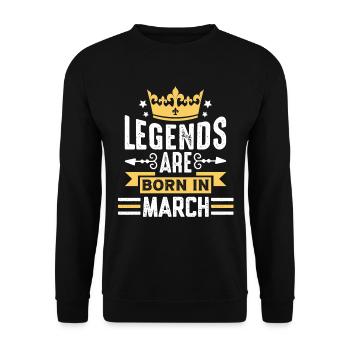 The legends are born in March birthday in March - Unisex Pullover - Schwarz - Vorne - Alina (178cm) & Michal (187cm)