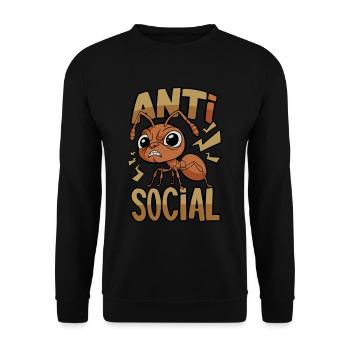 Anti-soziale Ameise - Unisex Pullover - Schwarz - Vorne - Alina (178cm) & Michal (187cm)