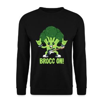 Broccoli Pun - Rock On! - Unisex Sweatshirt - black - Front - Alina (178cm) & Michal (187cm)