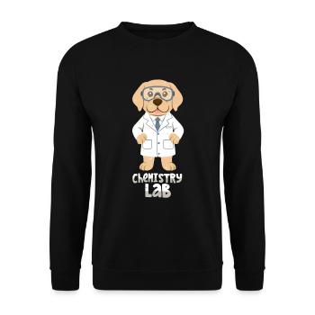 Labrador dans le laboratoire de chimie - Sweat-shirt Unisexe - noir - Devant - Alina (178cm) & Michal (187cm)